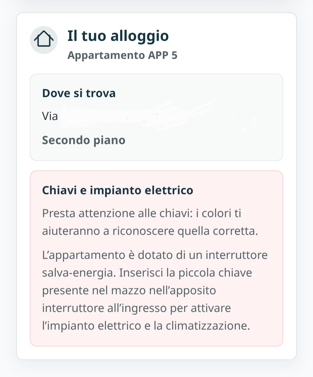 Modulo alloggio Klefs con informazioni struttura